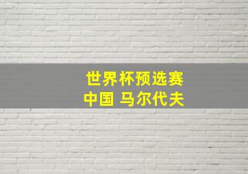 世界杯预选赛中国 马尔代夫